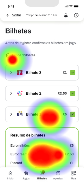 Maze heatmap — tickets screen
